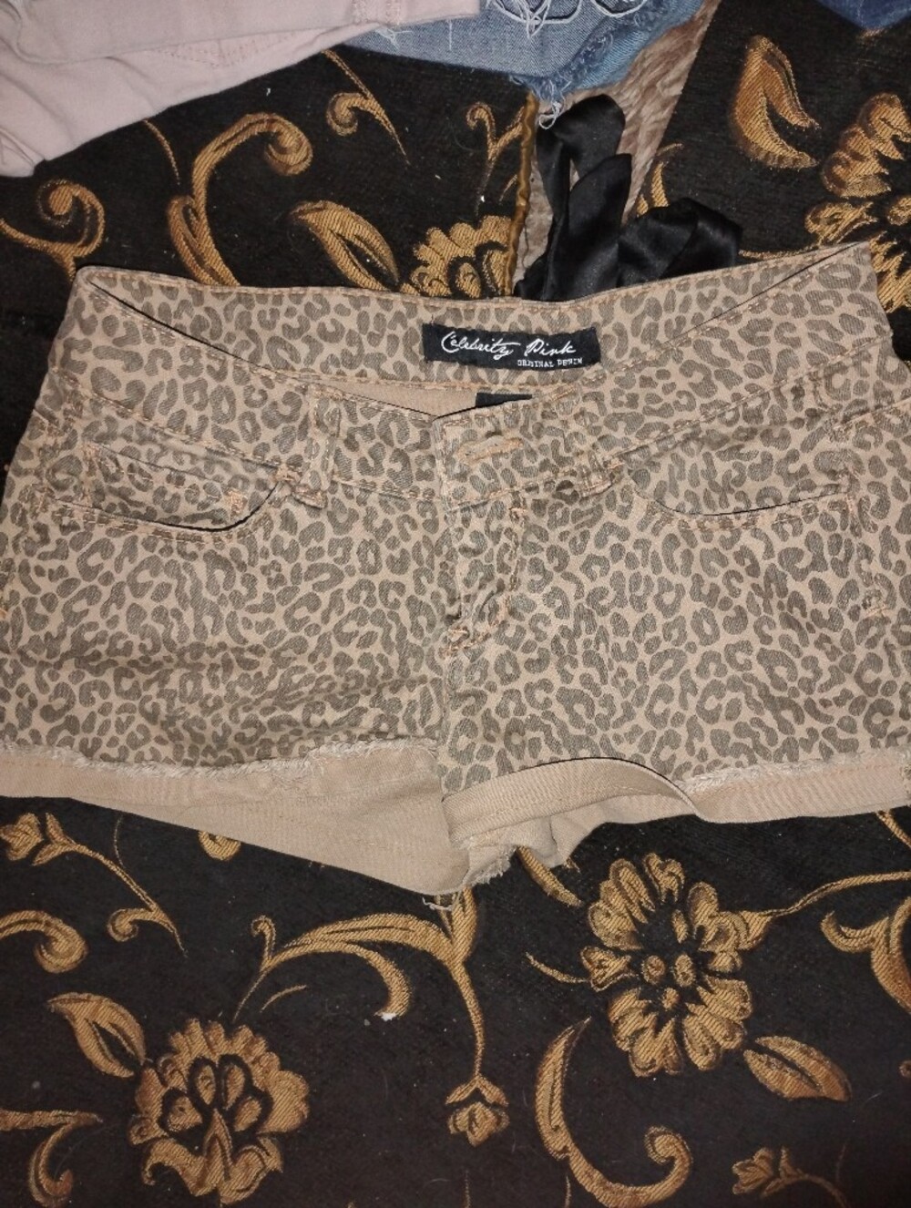 Celebrity Pink - Cheetah Print Original Denim Shorts Size 1